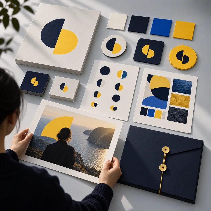 Logoai-Funktionsgrafik mit einer weiteren möglichen Markengestaltung