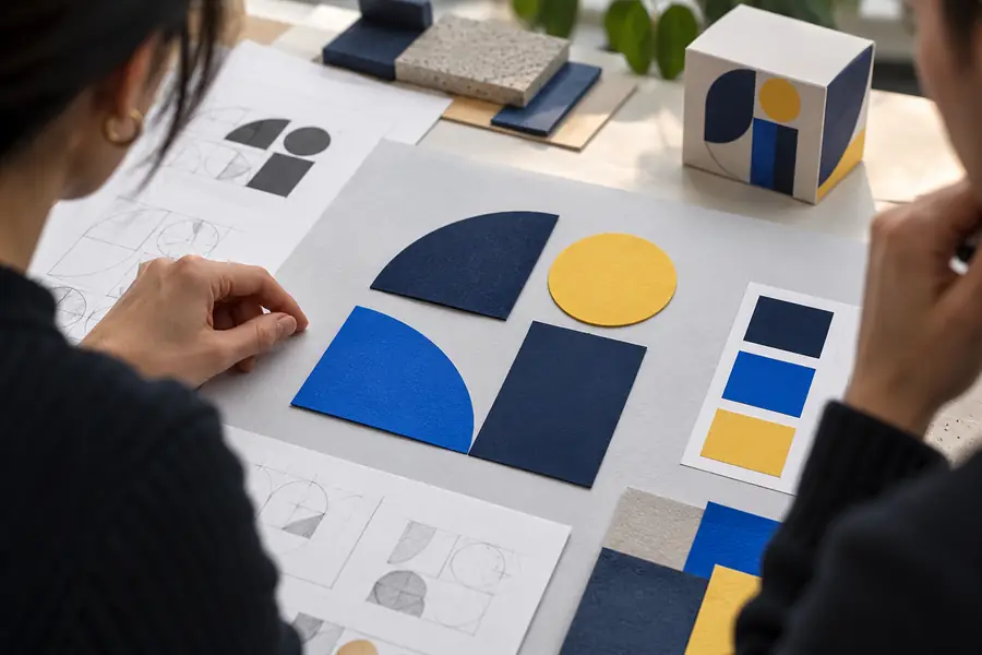 Concepto de logo de empresa utilizado como referencia visual inicial