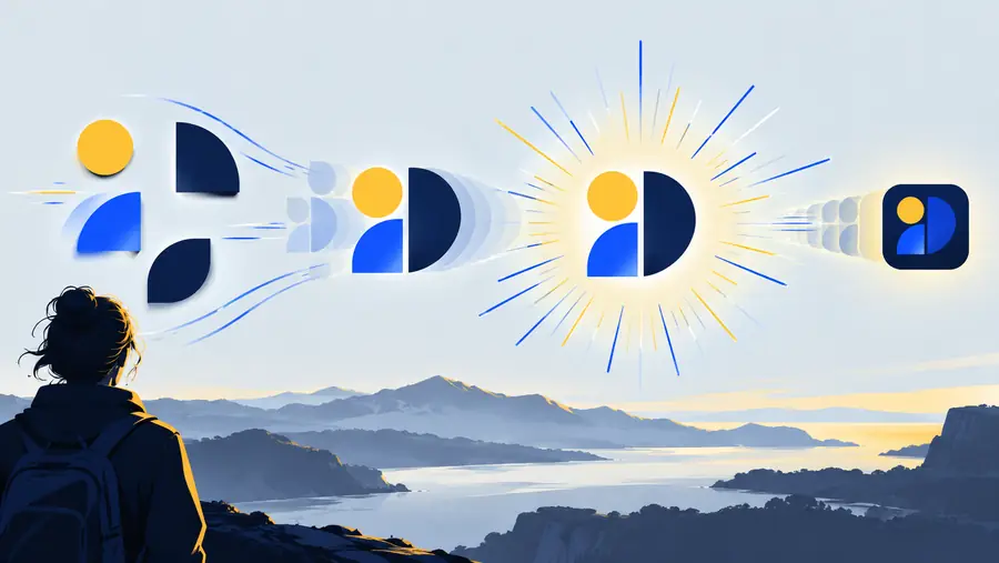 Illustrative Grafik für ein Logoanimationskonzept